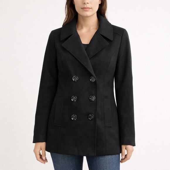 Larry Levine Jackets & Blazers - Larry Levine Double Breasted Pea Coat Black Size L